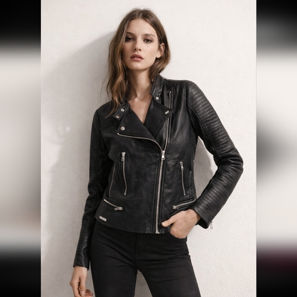 Harve Benard Jackets & Blazers - Harve Benard Black Faux Leather Biker Jacket, Women's Size Small